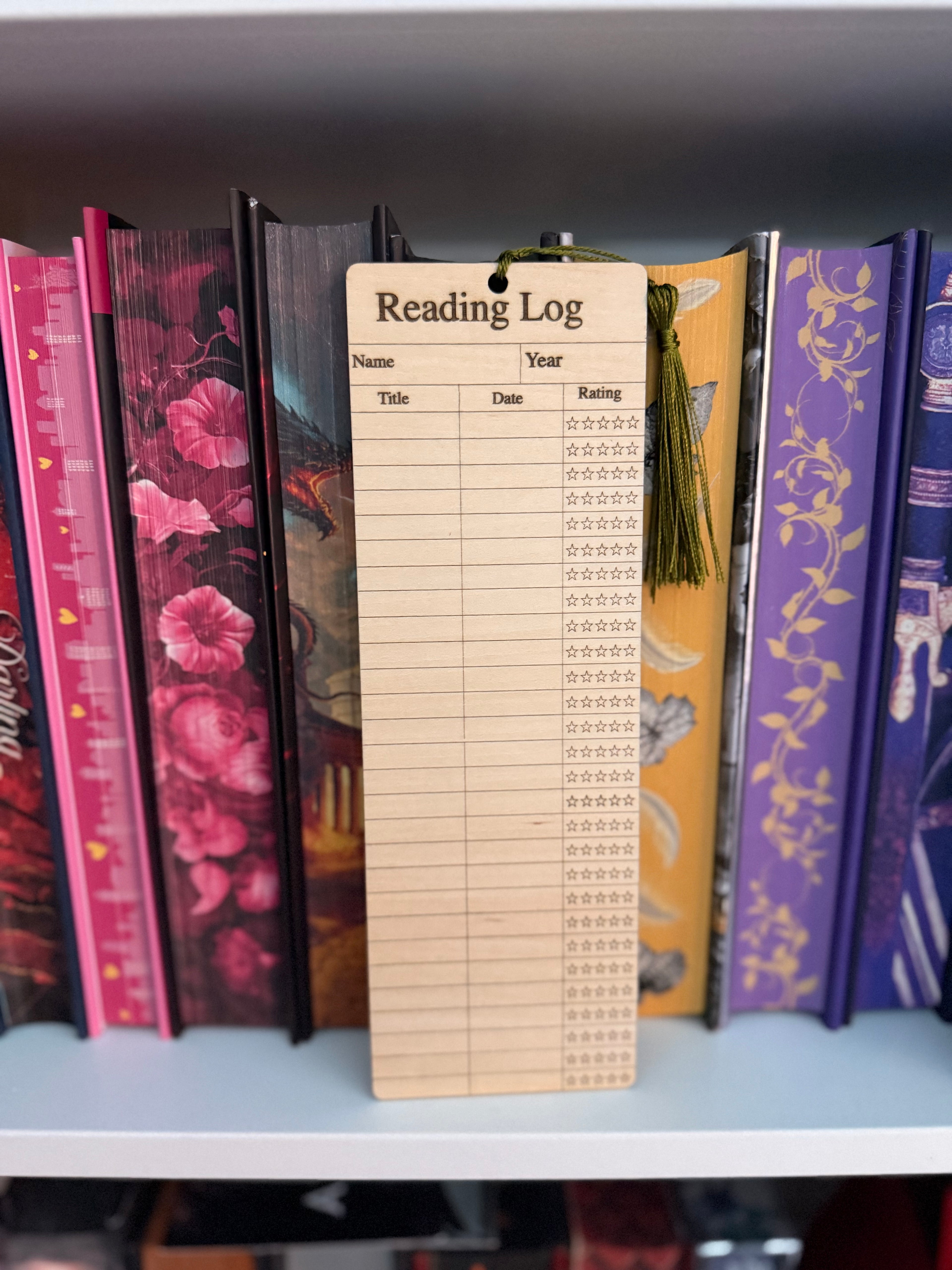 Wooden Reading Log Bookmark