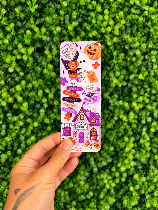 Haunted Library Bookmark Darker Colors 👻📚 | Spooky Book Lover Bookmark (Copy)
