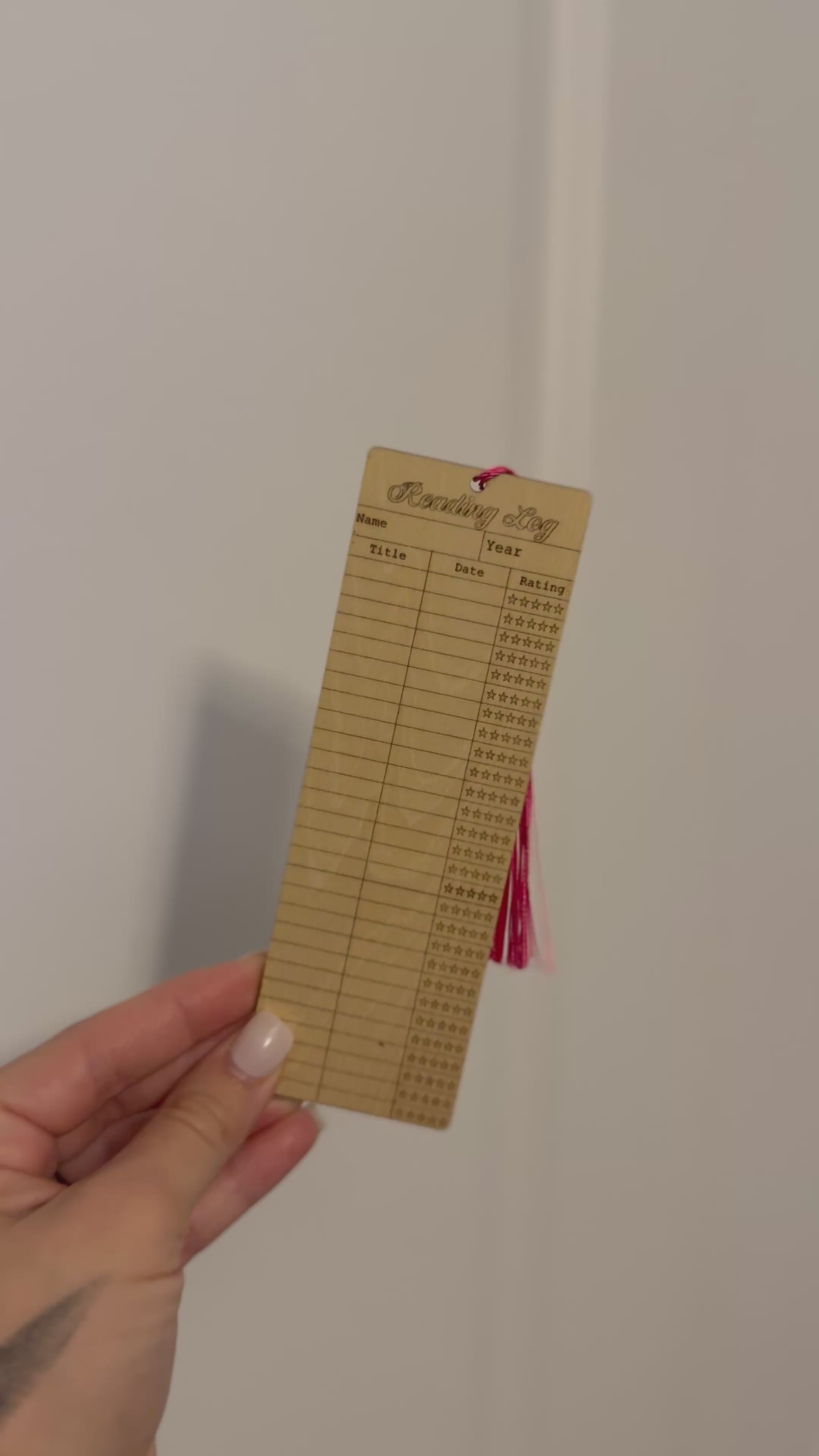 Small Wooden Reading Log Bookmark