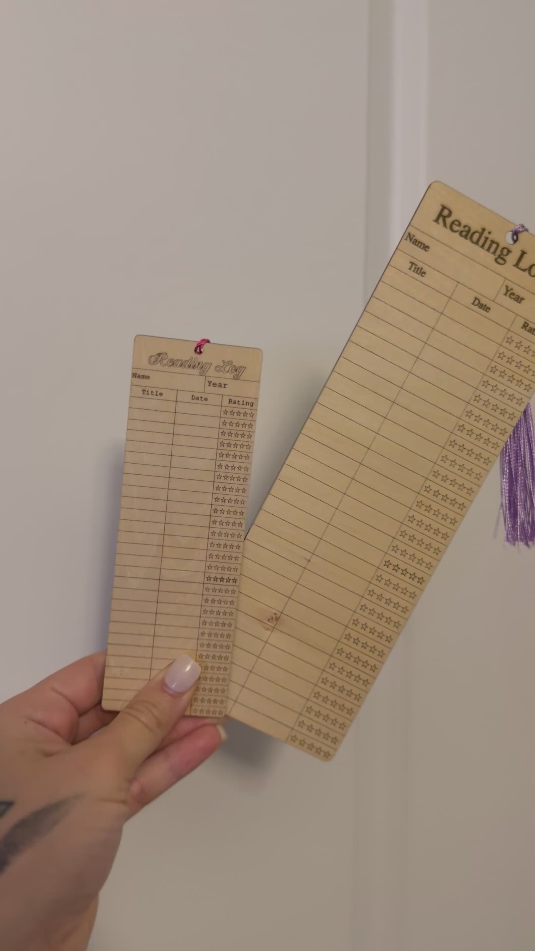 Small Wooden Reading Log Bookmark